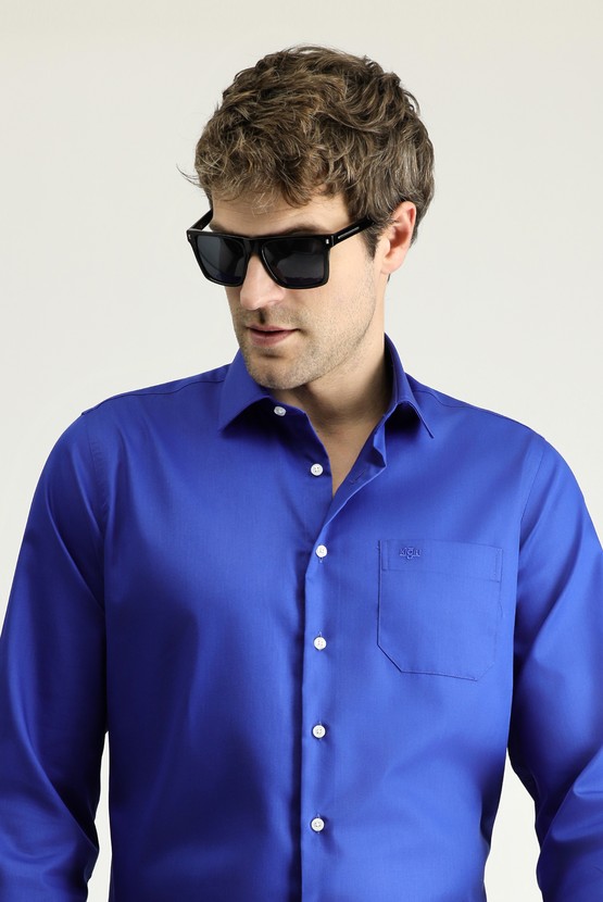 Erkek Giyim - Uzun Kol Klasik Non Iron Saten Pamuklu Gömlek