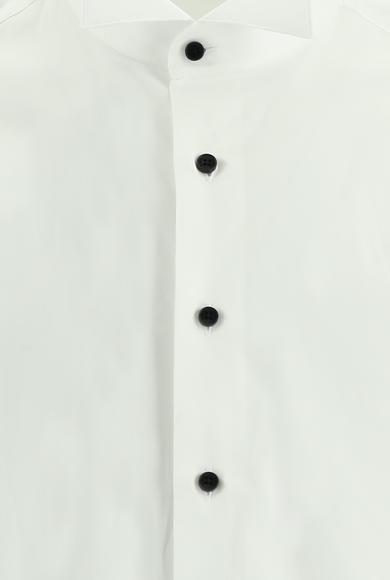 Erkek Giyim - BEYAZ XL Beden Ata Yaka Klasik Pamuk Gömlek