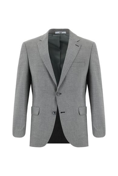 Erkek Giyim - ORTA GRİ 46 Beden Slim Fit Klasik Desenli Takım Elbise