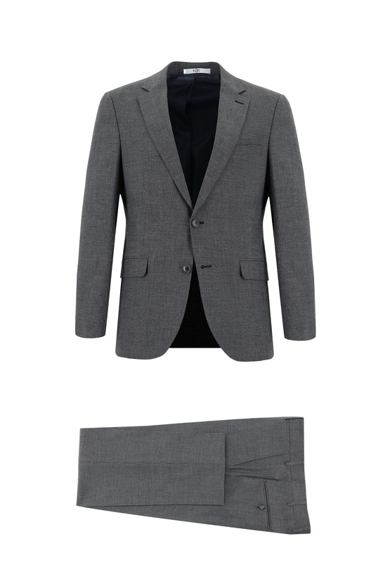 Erkek Giyim - Slim Fit Dar Kesim Klasik Desenli Takım Elbise