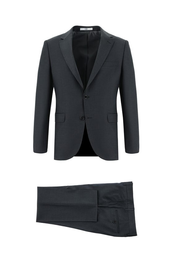 Erkek Giyim - Slim Fit Dar Kesim Klasik Ekose Takım Elbise