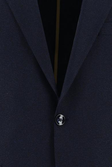 Erkek Giyim - ORTA LACİVERT 58 Beden Klasik Desenli Ceket