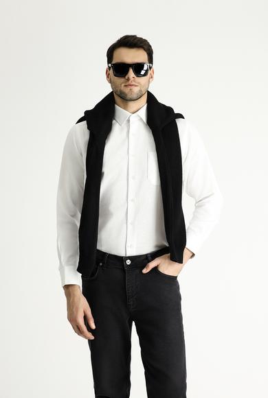 Erkek Giyim - BEYAZ L Beden Uzun Kol Klasik Pamuklu Gömlek