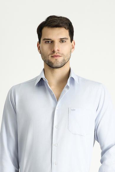 Erkek Giyim - AÇIK MAVİ L Beden Uzun Kol Klasik Pamuklu Gömlek