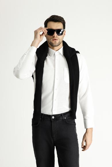 Erkek Giyim - BEYAZ M Beden Uzun Kol Klasik Pamuklu Gömlek