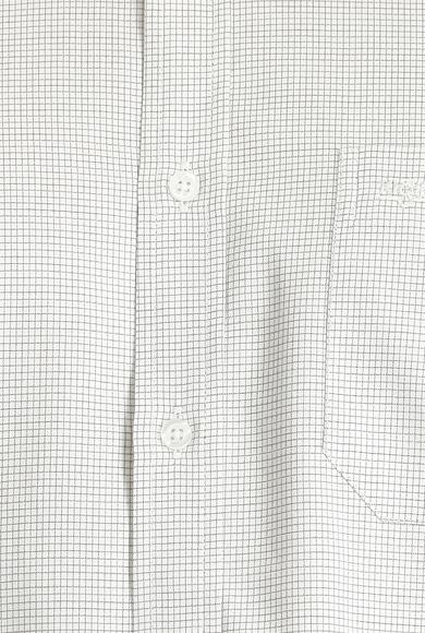 Erkek Giyim - AÇIK KAHVE 4X Beden Uzun Kol Klasik Desenli Pamuk Gömlek