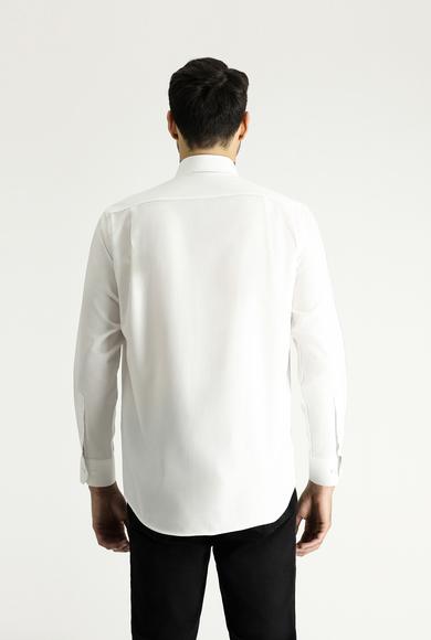 Erkek Giyim - BEYAZ M Beden Uzun Kol Klasik Pamuklu Gömlek