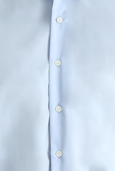 Erkek Giyim - UÇUK MAVİ L Beden Uzun Kol Regular Fit Non Iron Ütü Gerektirmeyen Pamuklu Gömlek