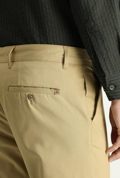 Erkek Giyim - ORTA BEJ 62 Beden Regular Fit Likralı Kanvas / Chino Pantolon