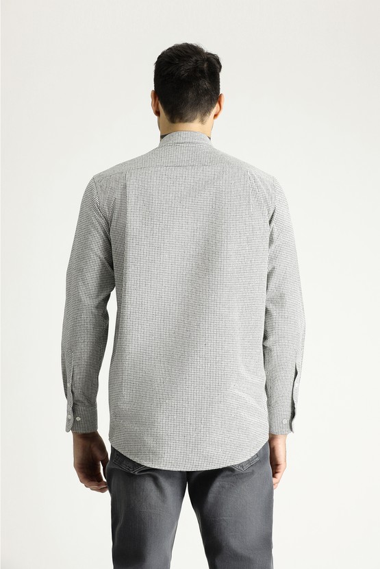 Erkek Giyim - Uzun Kol Regular Fit Oduncu Kareli Pamuklu Gömlek
