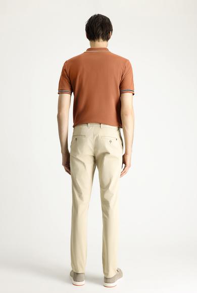 Erkek Giyim - AÇIK BEJ 46 Beden Slim Fit Dar Kesim Likralı Kanvas / Chino Pantolon