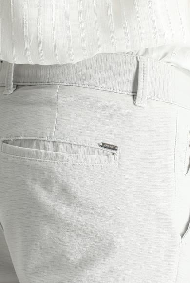 Erkek Giyim - TAŞ 58 Beden Slim Fit Dar Kesim Desenli Likralı Kanvas / Chino Pantolon