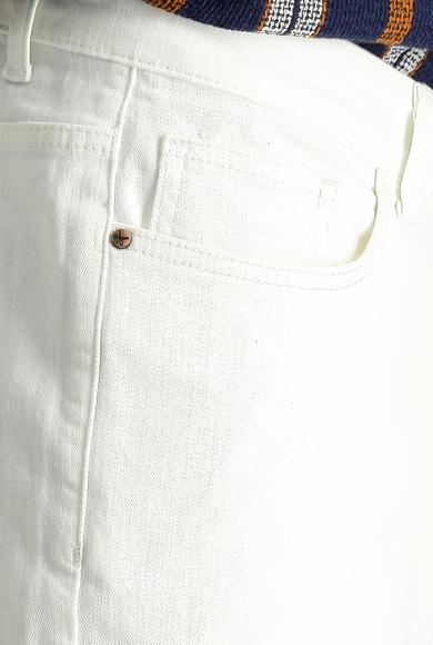 Erkek Giyim - EKRU 50 Beden Regular Fit Likralı Denim Pantolon