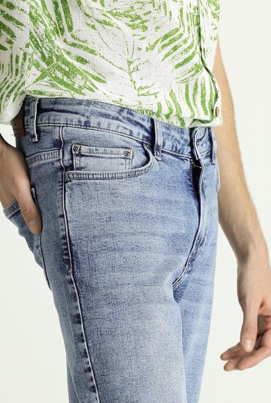 Erkek Giyim - İNDİGO 58 Beden Regular Fit Likralı Denim Pantolon