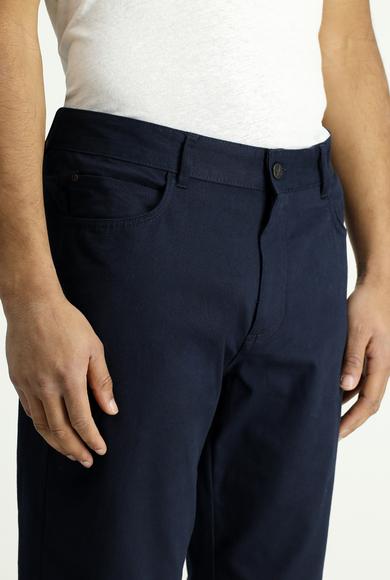 Erkek Giyim - ORTA LACİVERT 58 Beden Slim Fit Dar Kesim Denim Look Likralı Pantolon