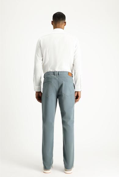 Erkek Giyim - PETROL YEŞİLİ 50 Beden Regular Fit Beli Lastikli Kanvas / Chino Likralı Pantolon