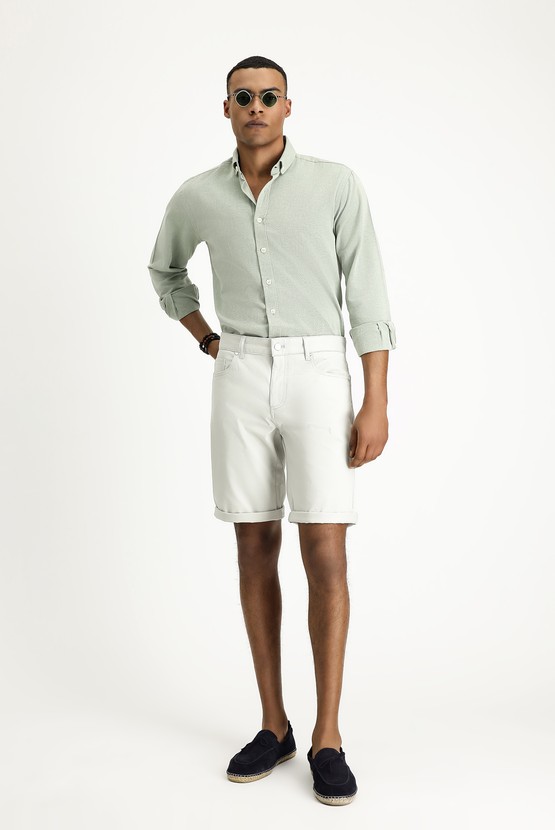 Erkek Giyim - Pamuklu Bermuda Şort