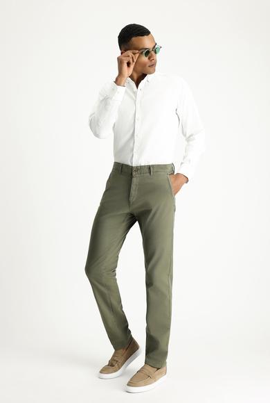Erkek Giyim - AÇIK HAKİ 56 Beden Regular Fit Likralı Kanvas/ Chino Pantolon