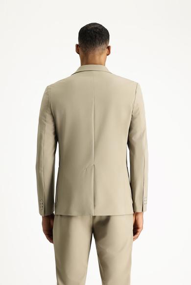 Erkek Giyim - AÇIK VİZON 54 Beden Techno-Line Slim Fit Dar Kesim Ceket