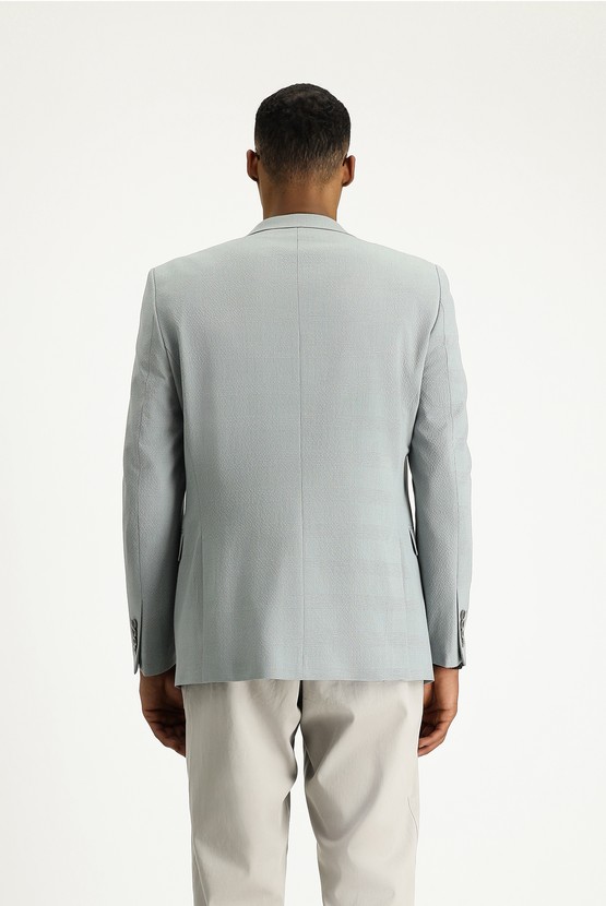 Erkek Giyim - Klasik Ekose Gofre Ceket