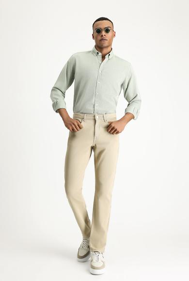 Erkek Giyim - CAMEL 58 Beden Regular Fit Denim Pamuk Pantolon