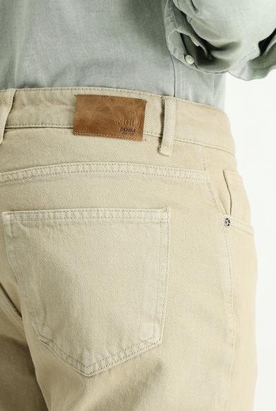 Erkek Giyim - CAMEL 58 Beden Regular Fit Denim Pamuk Pantolon