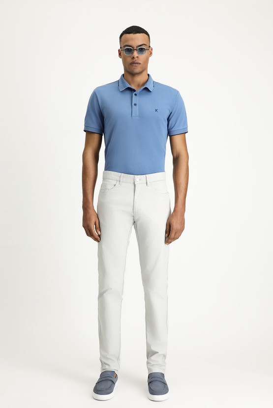 Erkek Giyim - Slim Fit Dar Kesim Likralı Kanvas / Chino Pantolon