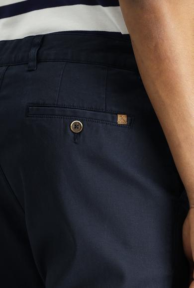 Erkek Giyim - KOYU LACİVERT 50 Beden Slim Fit Dar Kesim Beli Lastikli Likralı Pantolon