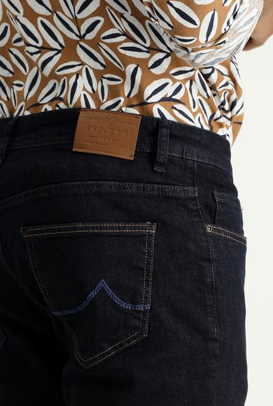 Erkek Giyim - KOYU LACİVERT 56 Beden Super Slim Fit Ekstra Dar Kesim Likralı Denim Pantolon