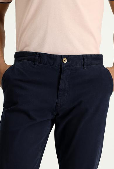 Erkek Giyim - KOYU LACİVERT 50 Beden Regular Fit Likralı Kanvas/ Chino Pantolon