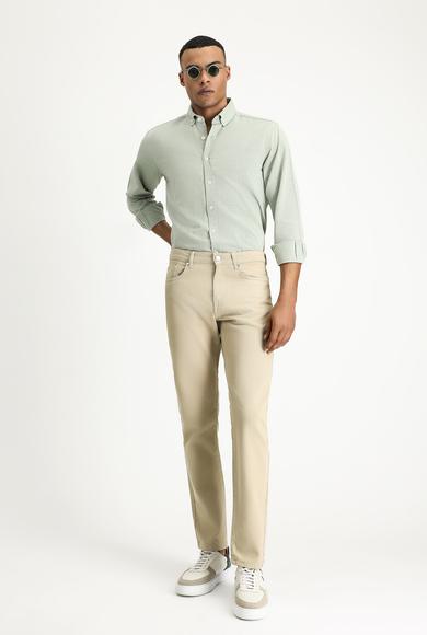 Erkek Giyim - KOYU YEŞİL XXL Beden Uzun Kol Regular Fit Oxford Pamuk Gömlek