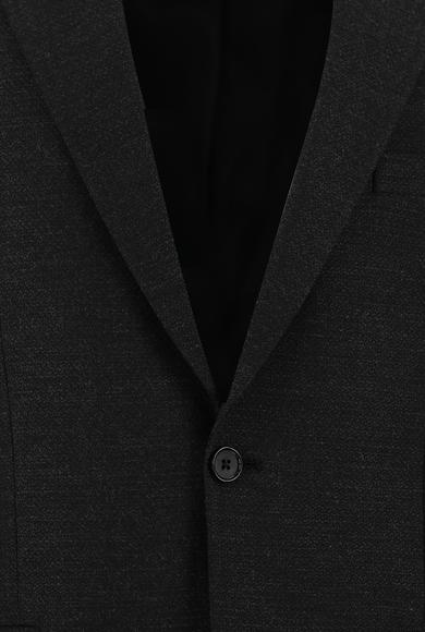 Erkek Giyim - KOYU ANTRASİT 50 Beden Klasik Desenli Ceket