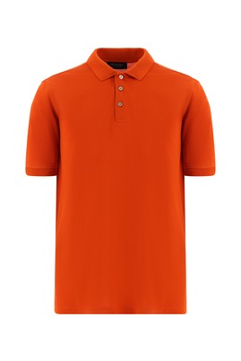 Regular Fit Nakışlı Merserize Pamuk Kıvrılmaz Polo Yaka Tişört
