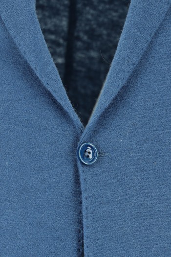 Slim Fit Dar Kesim İtalyan Yünlü Örme Ceket