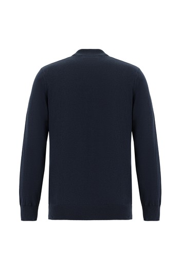 Bato Yaka Slim Fit Dar Kesim Desenli Pamuklu Kaşmirli Triko Kazak