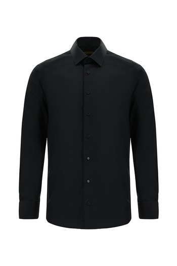 Uzun Kol Slim Fit Dar Kesim Klasik Non Iron Saten Pamuk Gömlek