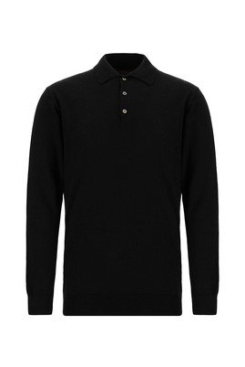 Polo Yaka Regular Fit Yünlü Kaşmirli Triko Kazak