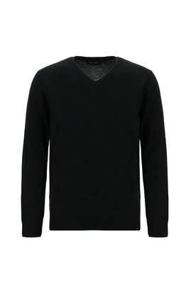 V Yaka Regular Fit Yün Triko Kazak