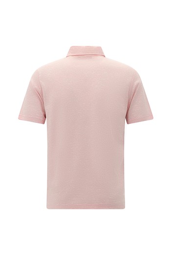 Regular Fit Desenli Nakışlı Pamuklu Keten Polo Yaka Tişört