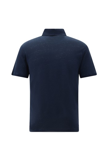 Regular Fit Nakışlı Keten Polo Yaka Tişört