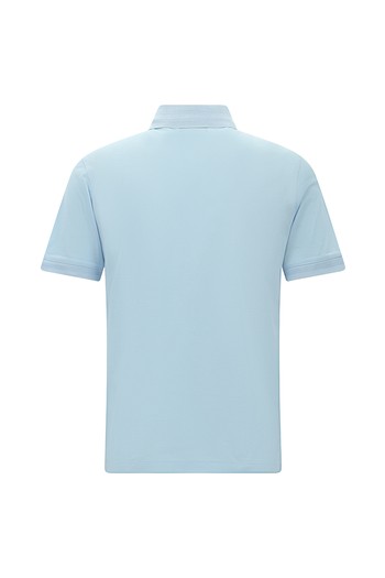 Slim Fit Dar Kesim Nakışlı Merserize Pamuk Polo Yaka Tişört