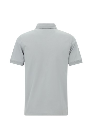 Slim Fit Dar Kesim Nakışlı Merserize Pamuk Polo Yaka Tişört