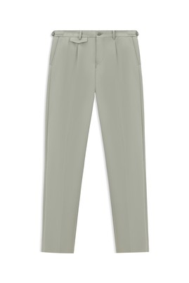 Slim Fit Dar Kesim Likralı Tokalı Klasik Kumaş Pantolon