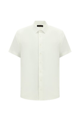 Kısa Kol Slim Fit Dar Kesim Desenli Pamuk Gömlek