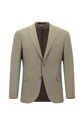 Regular Fit Keten Karışımlı Desenli Ceket